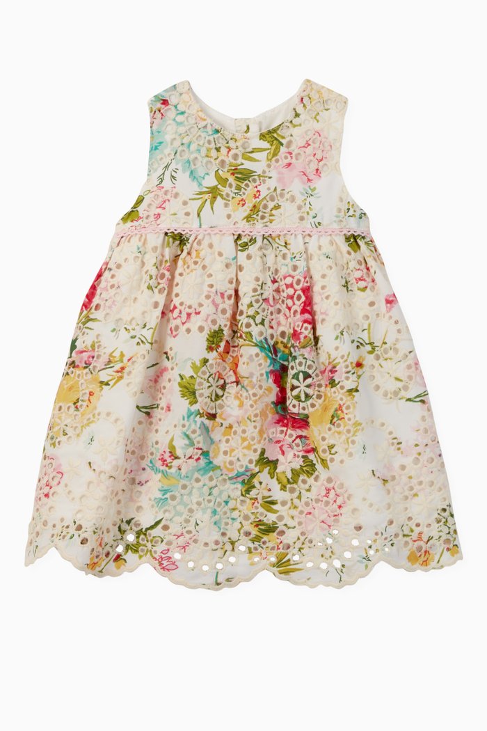Jannet Poplin Lace Dress & Bloomers Set, Multicolour