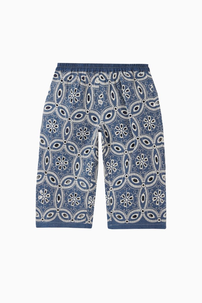 

Karla Embroidered Denim Pants, Blue