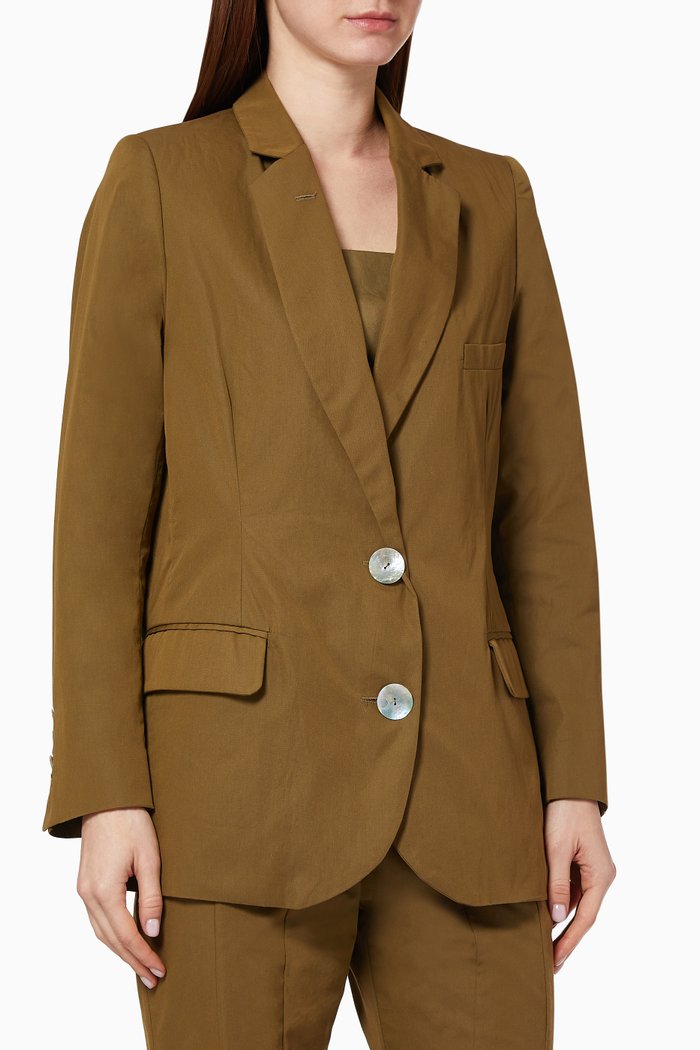 

x Karen Wazen Mikayla Buttoned Blazer, Brown