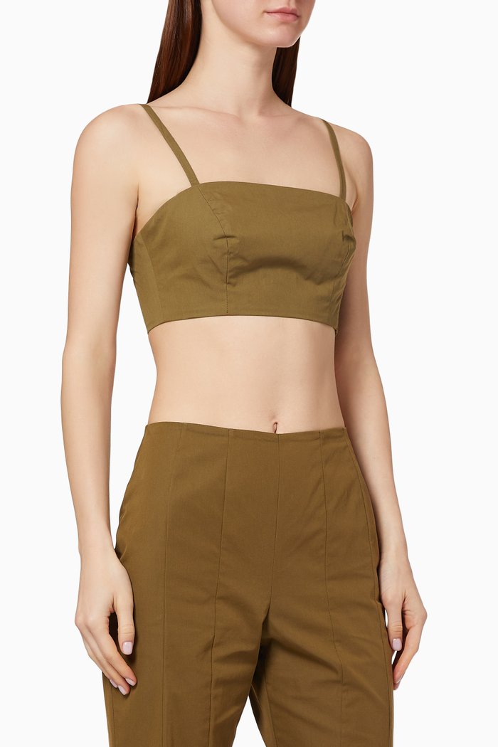 x Karen Wazen Mae Crop Top, Brown