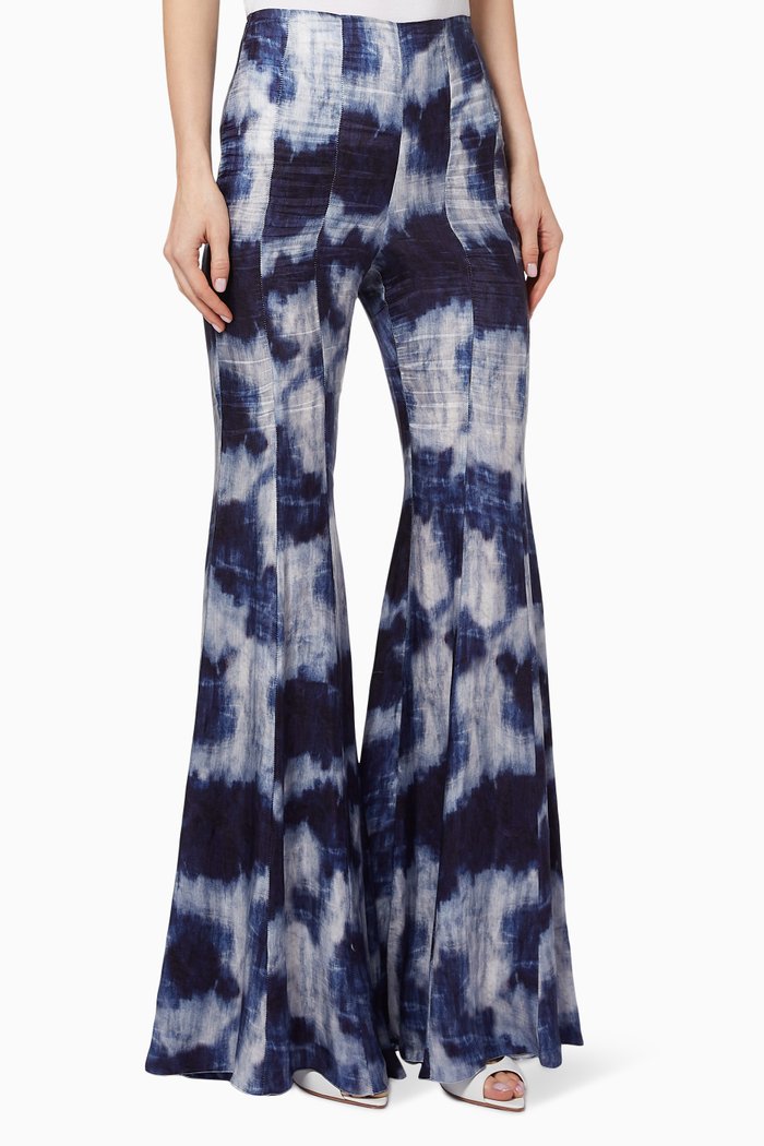 

x Karen Wazen Kylie Panelled Flared Pants, Blue