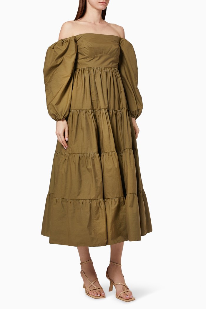 

x Karen Wazen Mona Tiered Dress, Brown