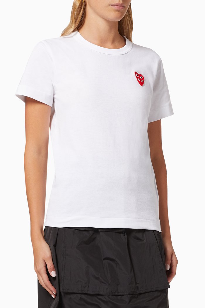

Double Heart T-shirt in Cotton, White