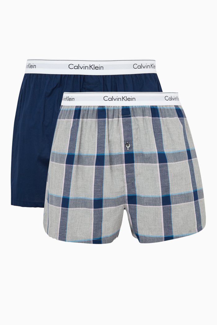 

Slim Fit Boxers in Cotton Blend, Set of 2, Multicolour