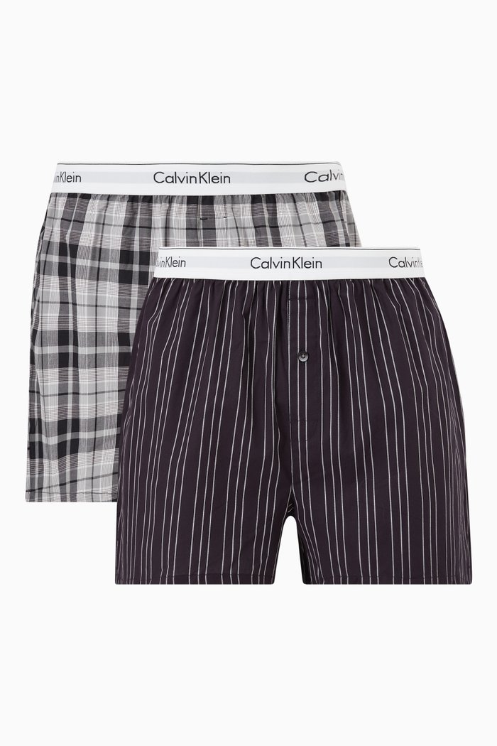 

Slim Fit Boxers in Cotton Blend, Set of 2, White