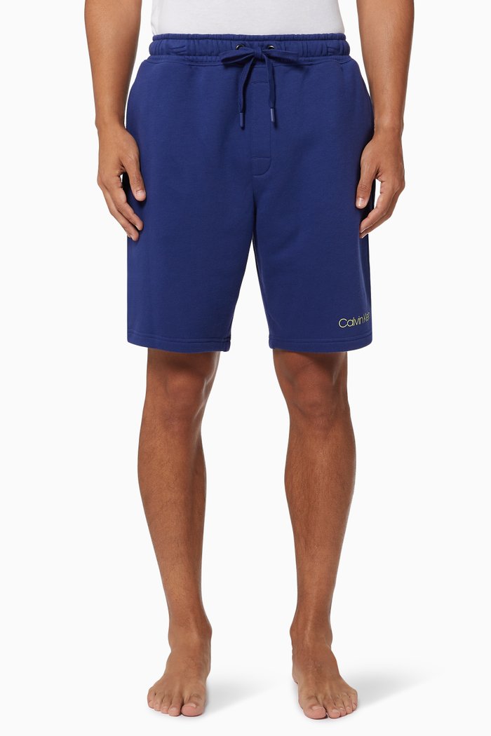 

Lounge Shorts in Cotton Blend Jersey, Blue