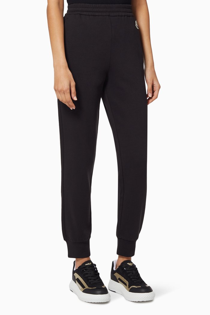 

Logo Patch Cotton Track Pants, Black