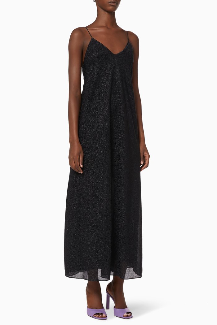 

Lumiére Long Dress in Lurex, Black