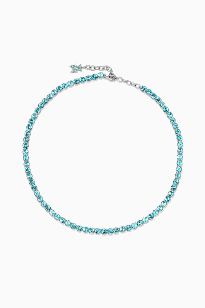 

Crystal Tennis Necklace, Blue