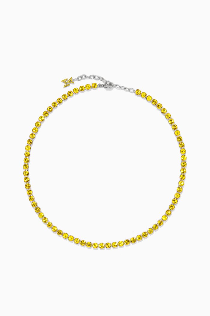 

Crystal Tennis Necklace, Yellow