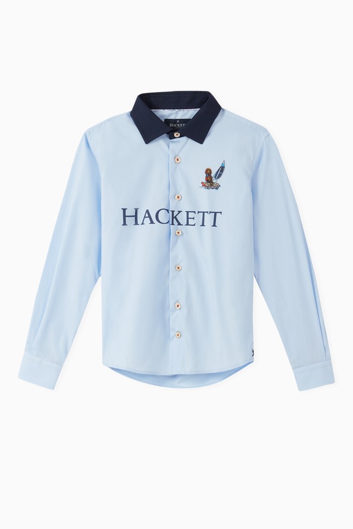 

Logo Shirt in Cotton Poplin, Blue