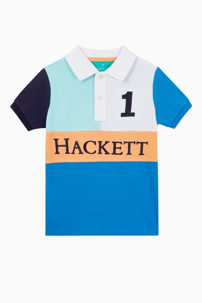 

Hackett Split Panels Polo Shirt, Blue