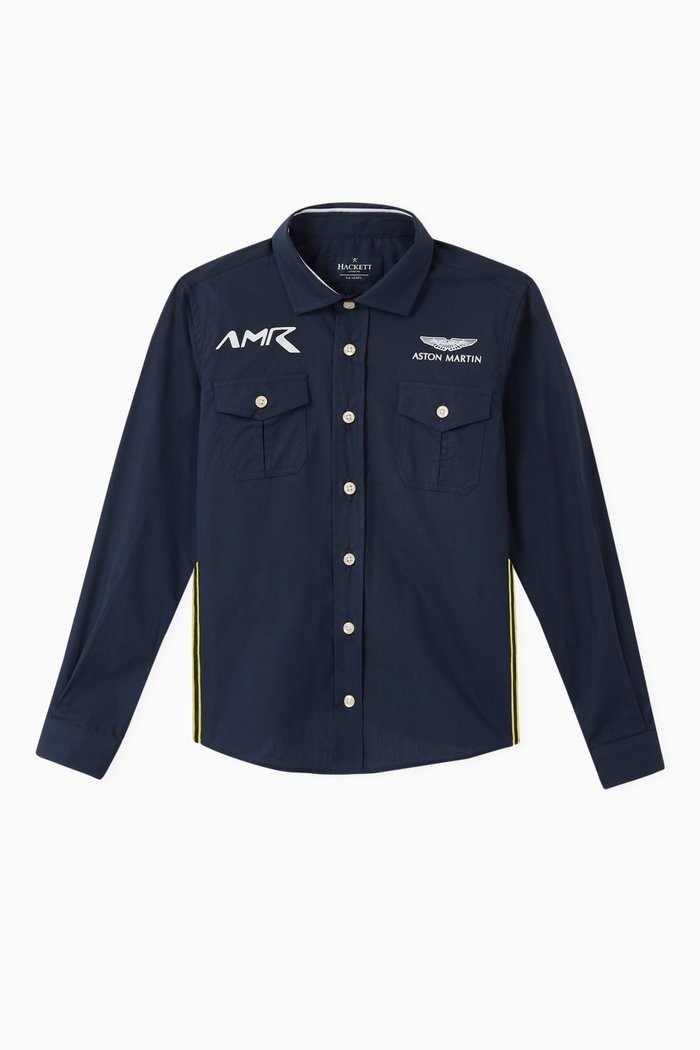 

Aston Martin Racing Shirt in Cotton Poplin, Blue