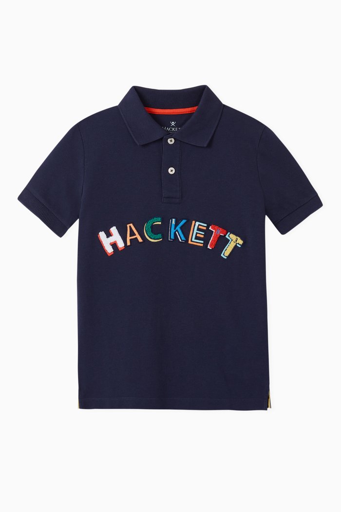 

Logo Polo Shirt in Cotton Pique, Blue