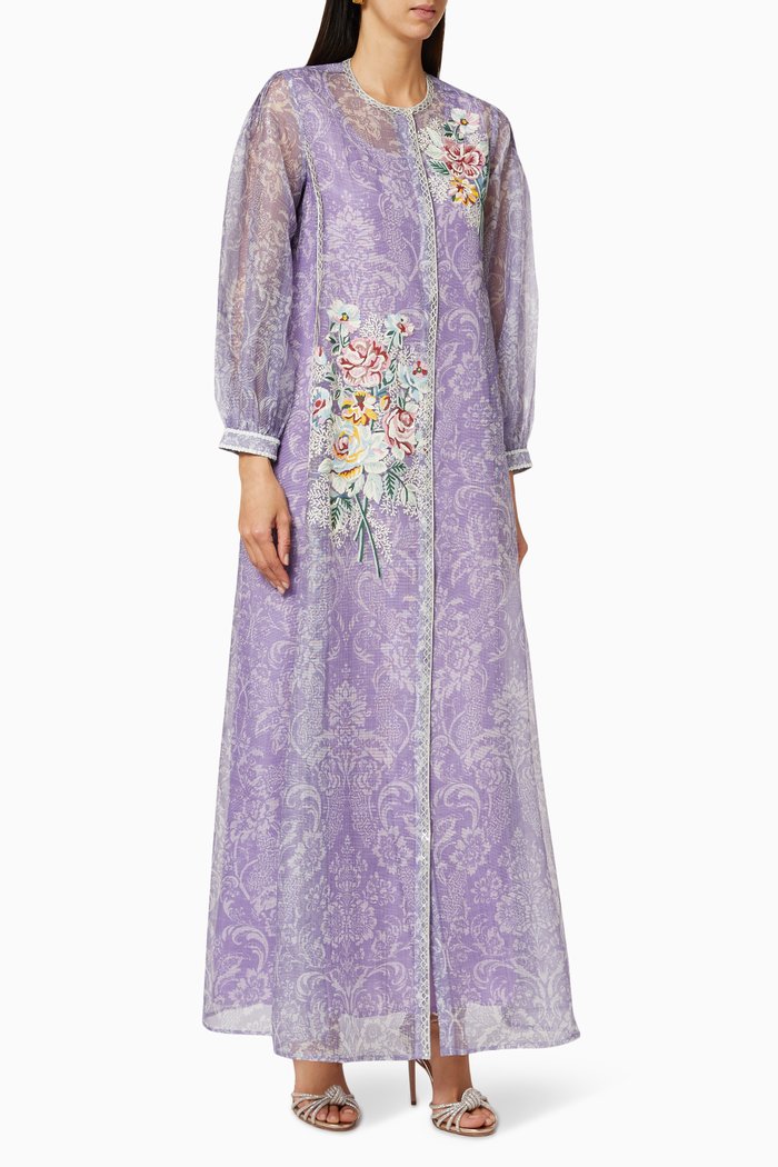 

Jouy Floral Bouquet Kaftan, Purple