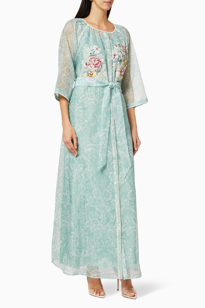 

Jouy Floral Bouquet Kaftan, Green