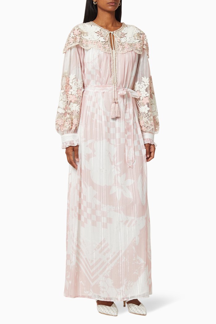 

Iris Embellished Romantic Kaftan, Neutral
