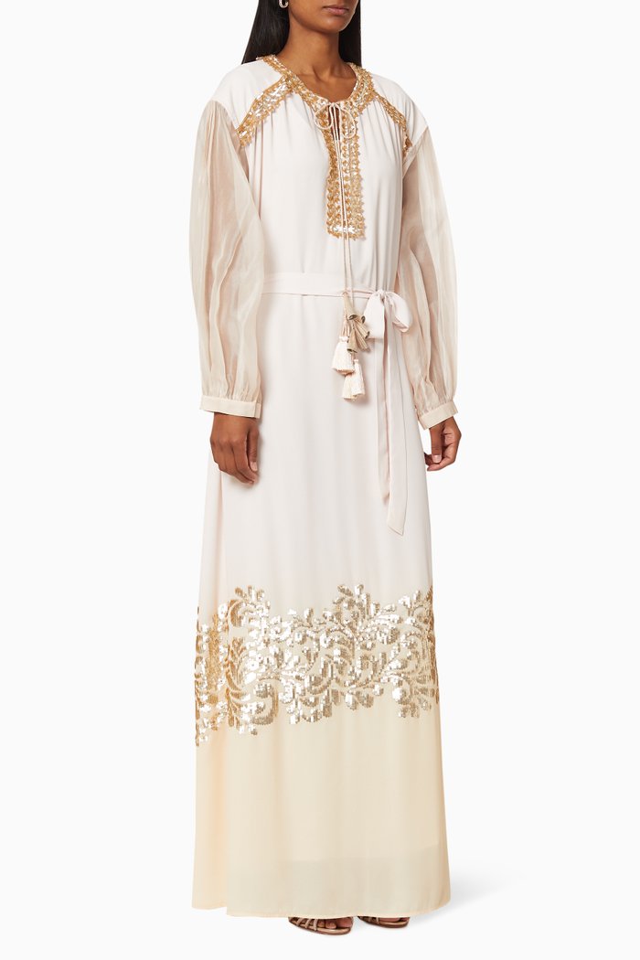 

Inessa Transient Beauty Embellished Flowy Kaftan, Pink