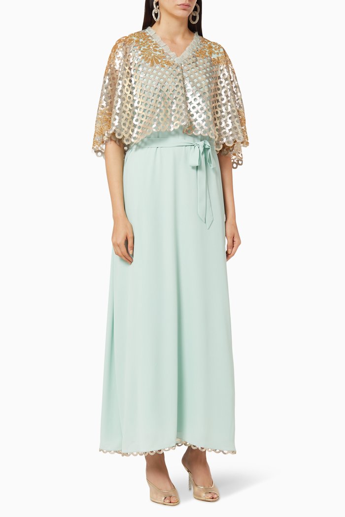 

Goldette Trellis Flowing Kaftan, Green