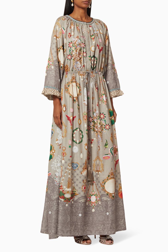 

Bejwel Ornament Reminiscense Flowing Kaftan, Grey