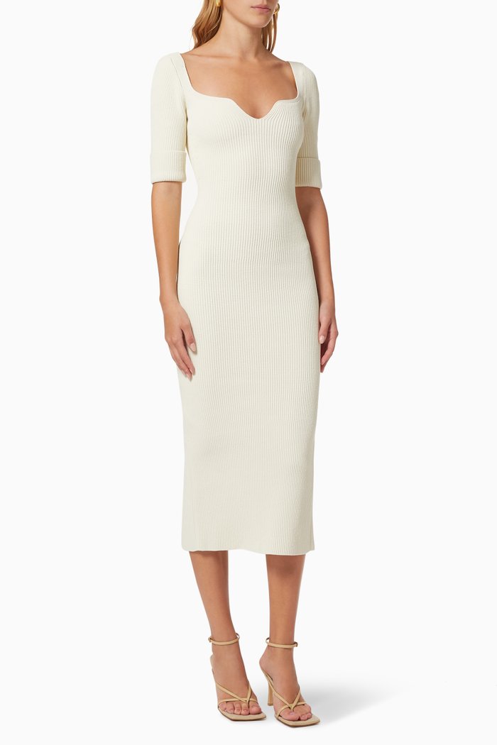 

The Leana Dress in Rib Knit, Neutral