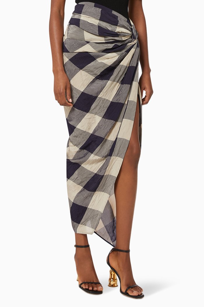 

The Louie Skirt in Checks, Blue