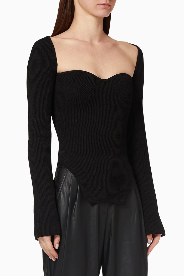 

Maddy Long Bustier Top, Black