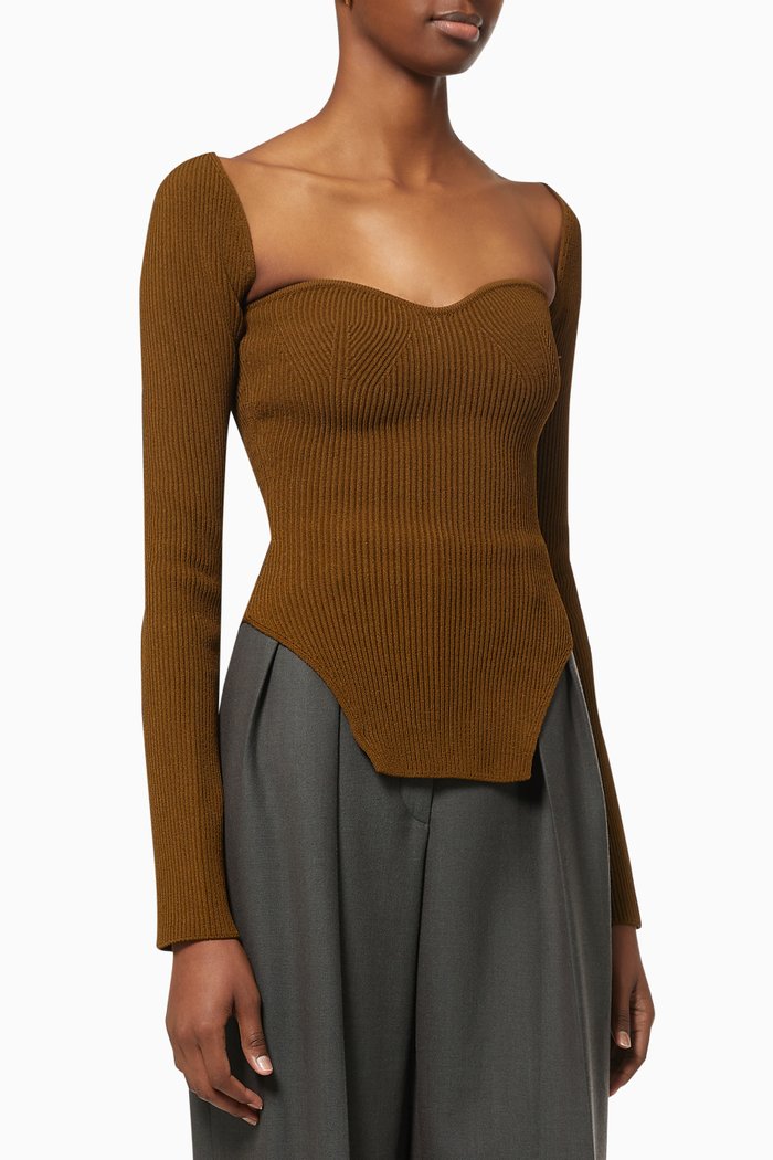 

Maddy Long Bustier Top, Brown
