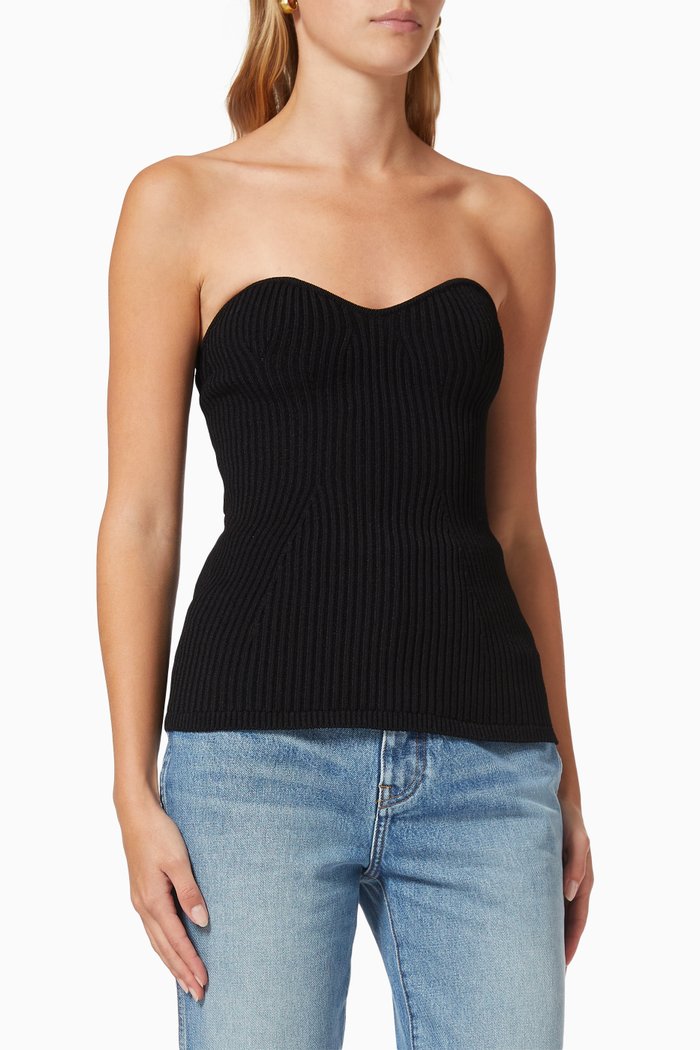 

The Lucie Top in Rib Knit, Black