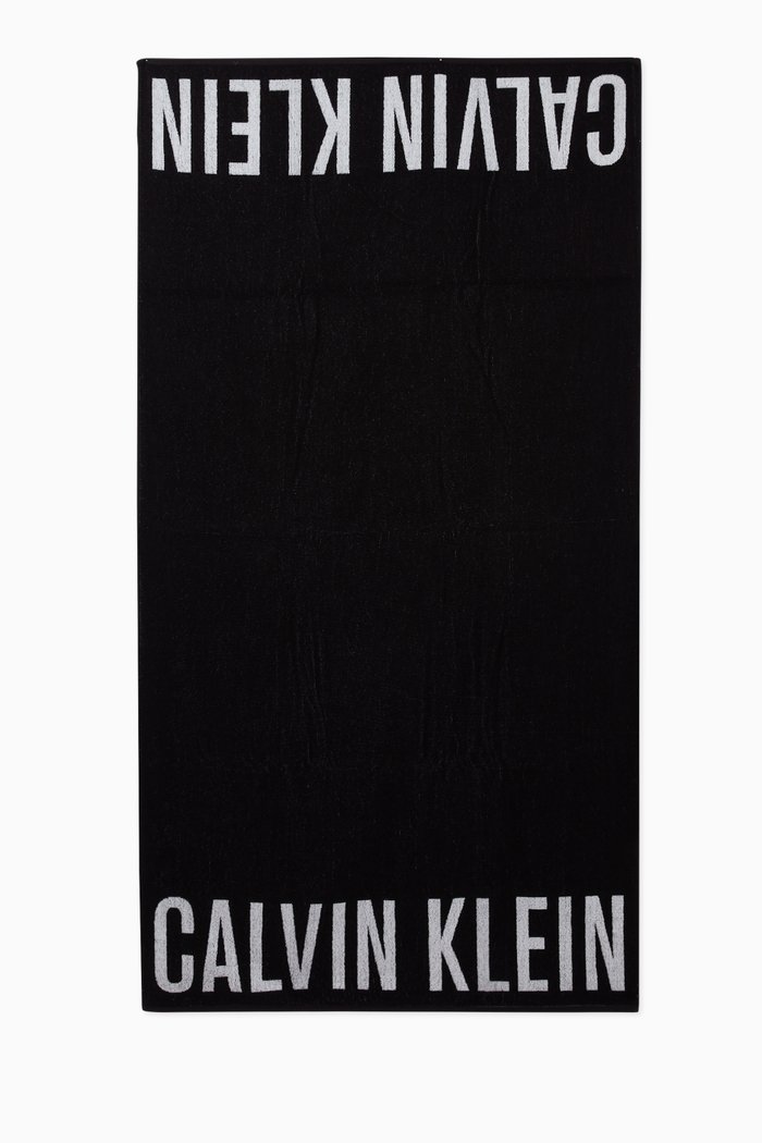Intense Power Beach Towel, Black