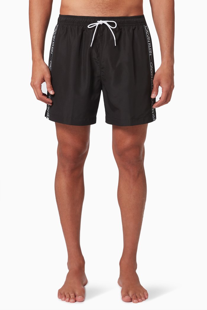 

Medium Drawstring Swim Shorts, Black