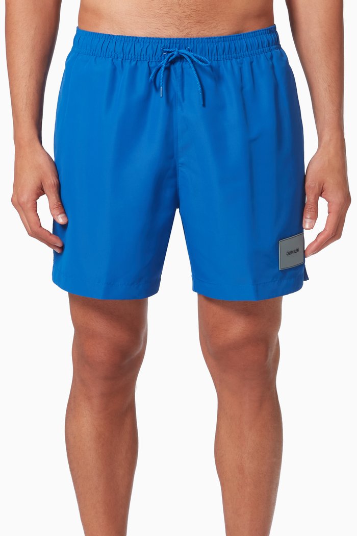 

Medium Drawstring Swim Shorts in Recycled Polyester, Blue