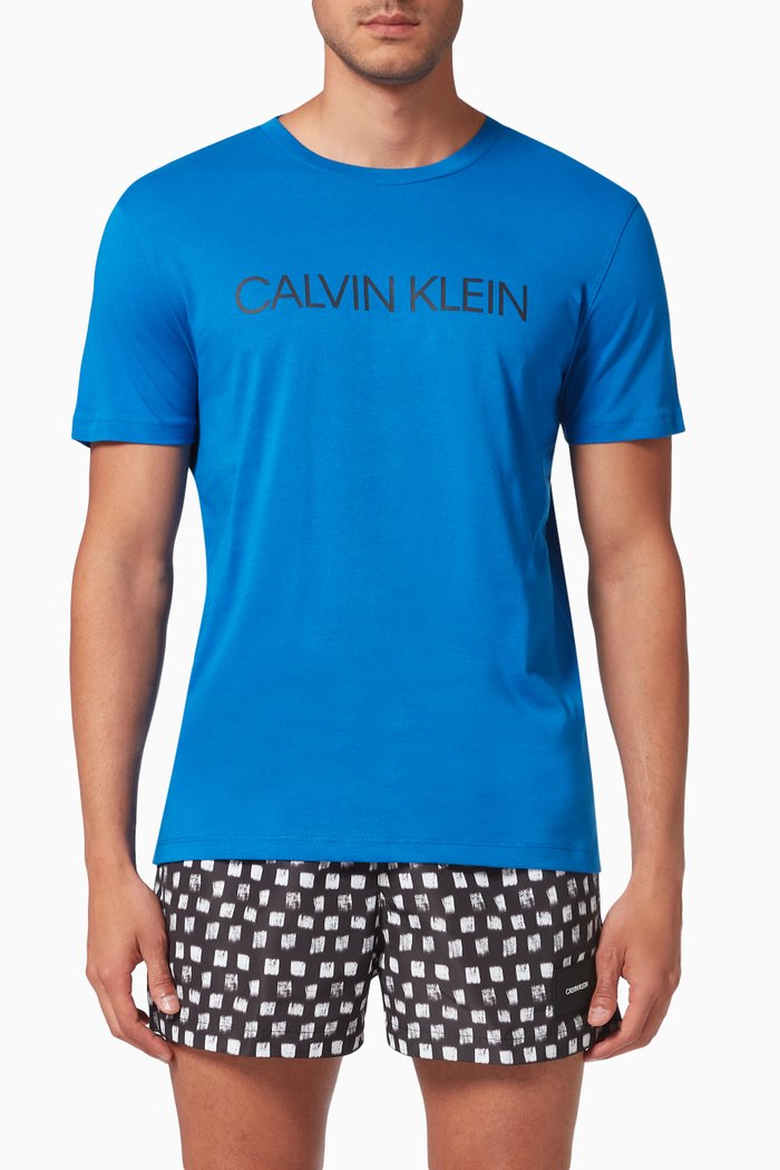 

Logo Print T-shirt in Cotton, Blue