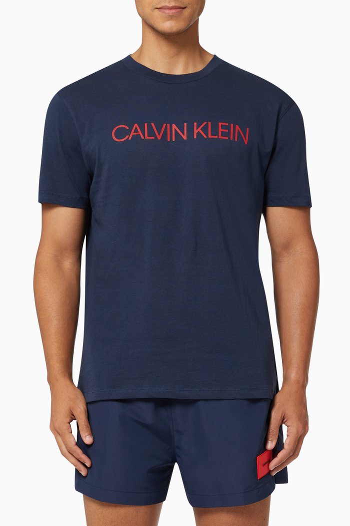 

Logo Print T-shirt in Cotton, Blue