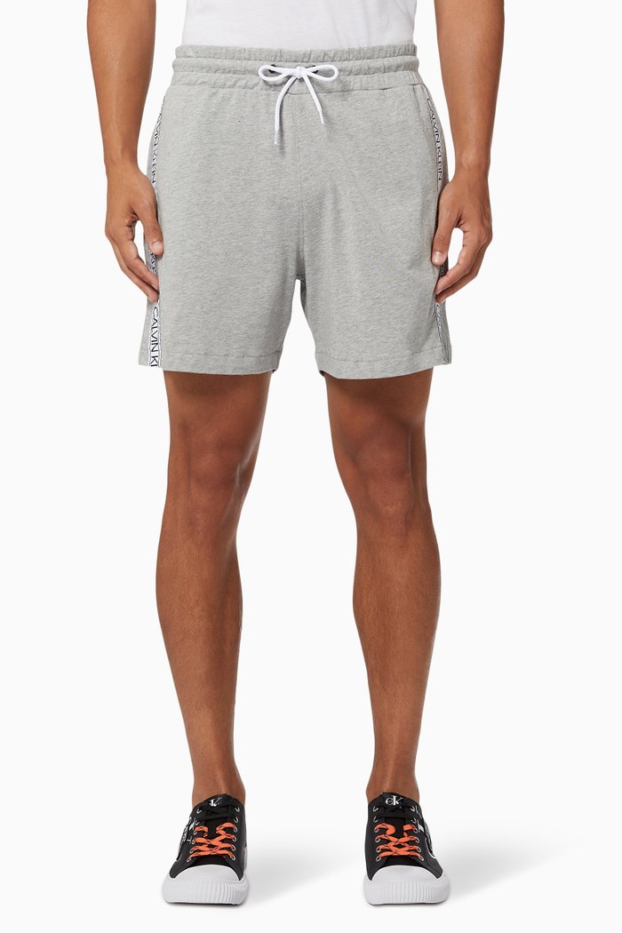 

Logo Tape Shorts in Cotton Terry, Grey