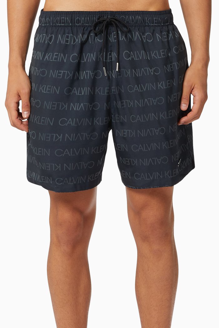 

Logo Drawstring Swim Shorts in Recycled Polyester, Blue