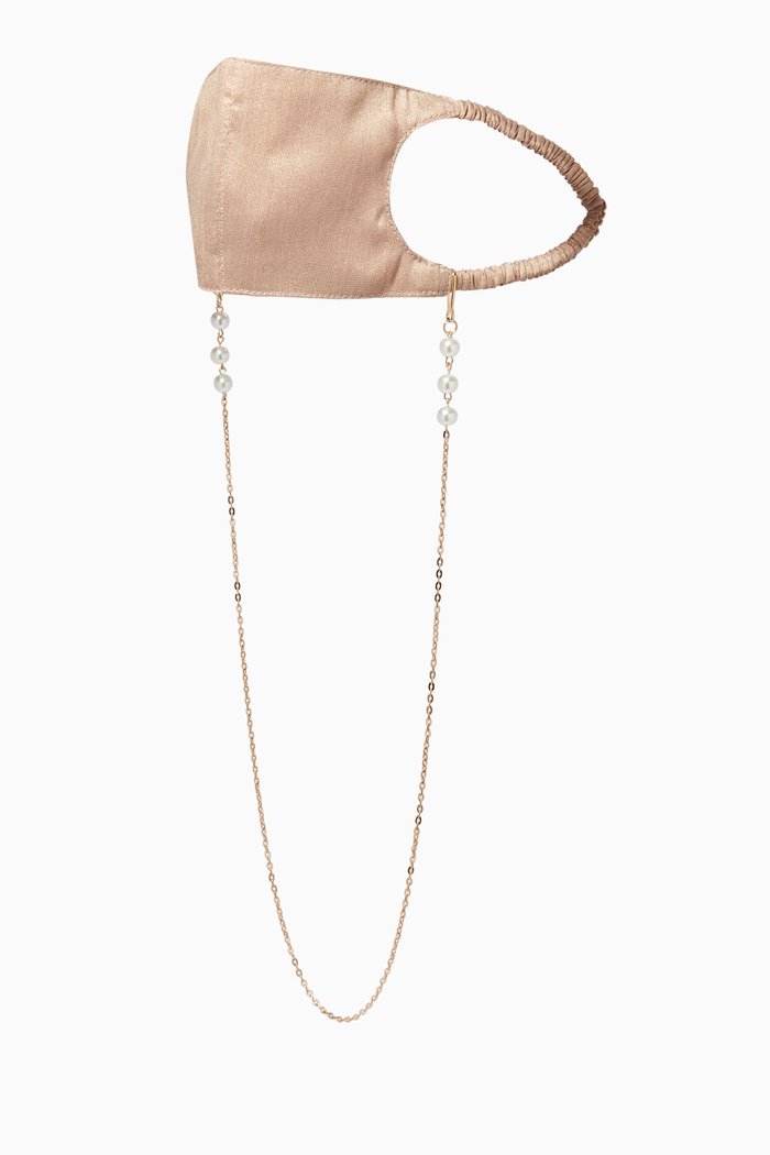 Pearl Chain Face Mask, Neutral