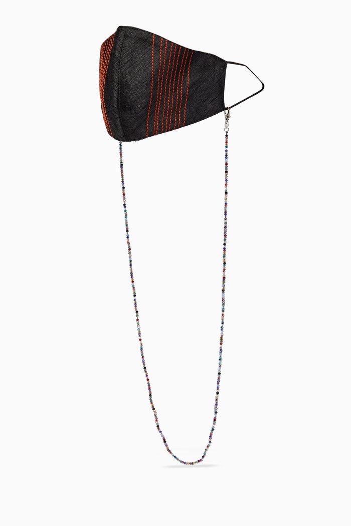 Multi Beads Chain Face Mask, Black