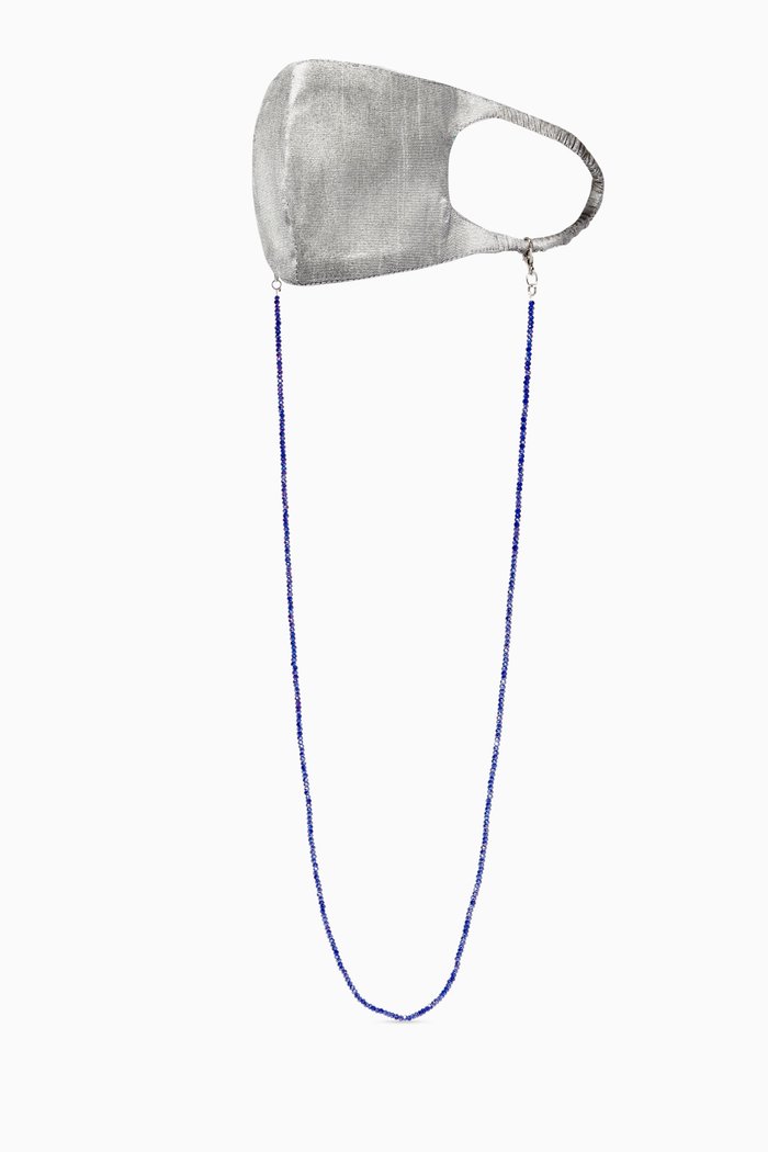 

Contrasting Crystals Chain Face Mask, Grey