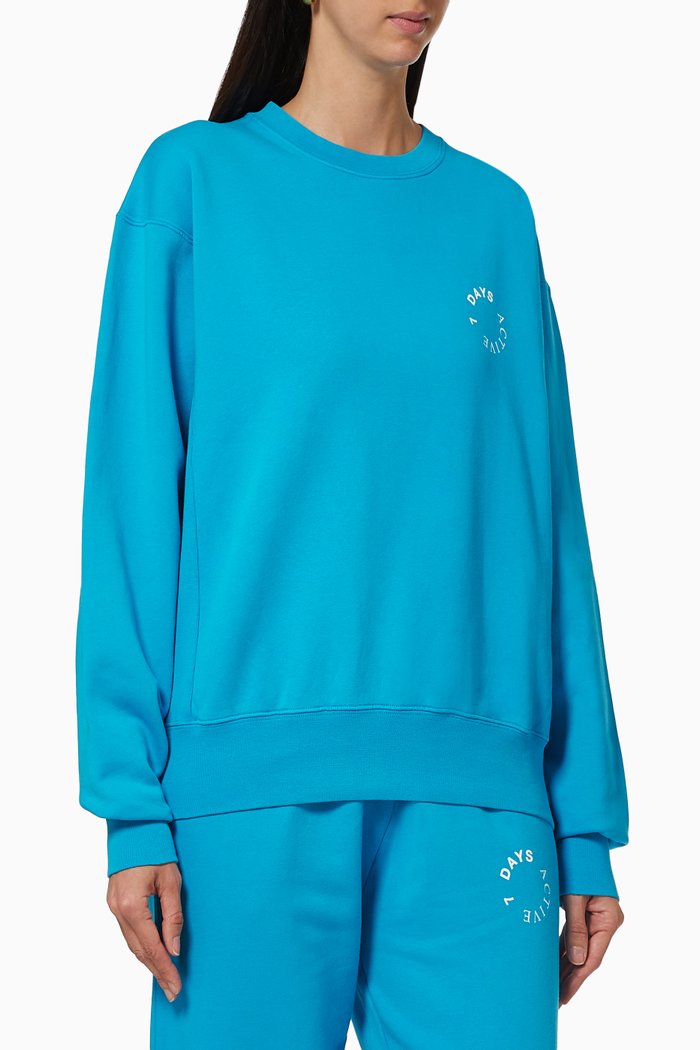 

Monday Crewneck Sweatshirt in Organic Cotton, Blue