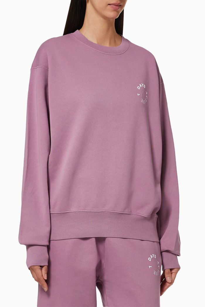 

Monday Crewneck Sweatshirt in Organic Cotton, Purple