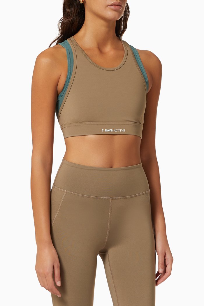 

2 Layered Sports Bra, Brown