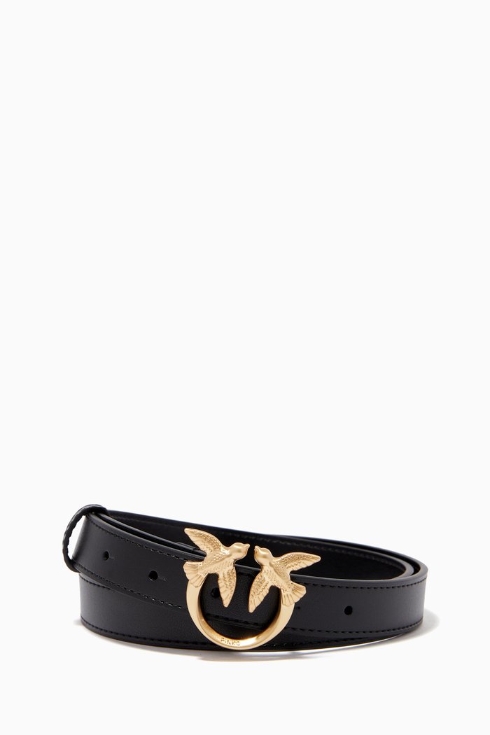 

Love Berry Adjustable Belt in Leather, Black