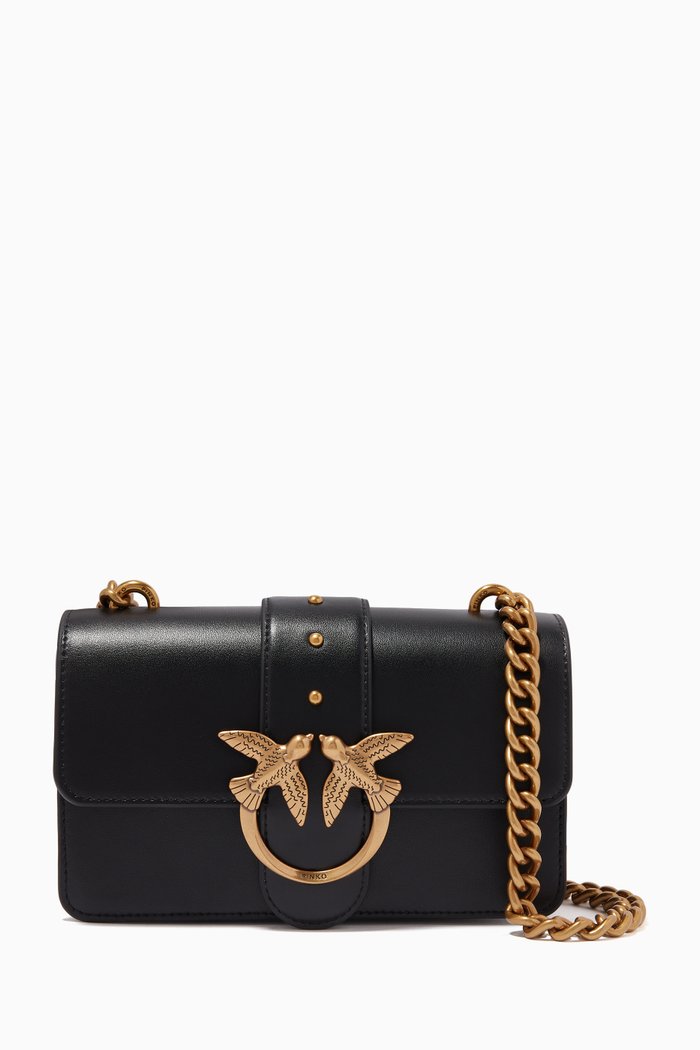 Mini Love Icon Bag in Leather, Black