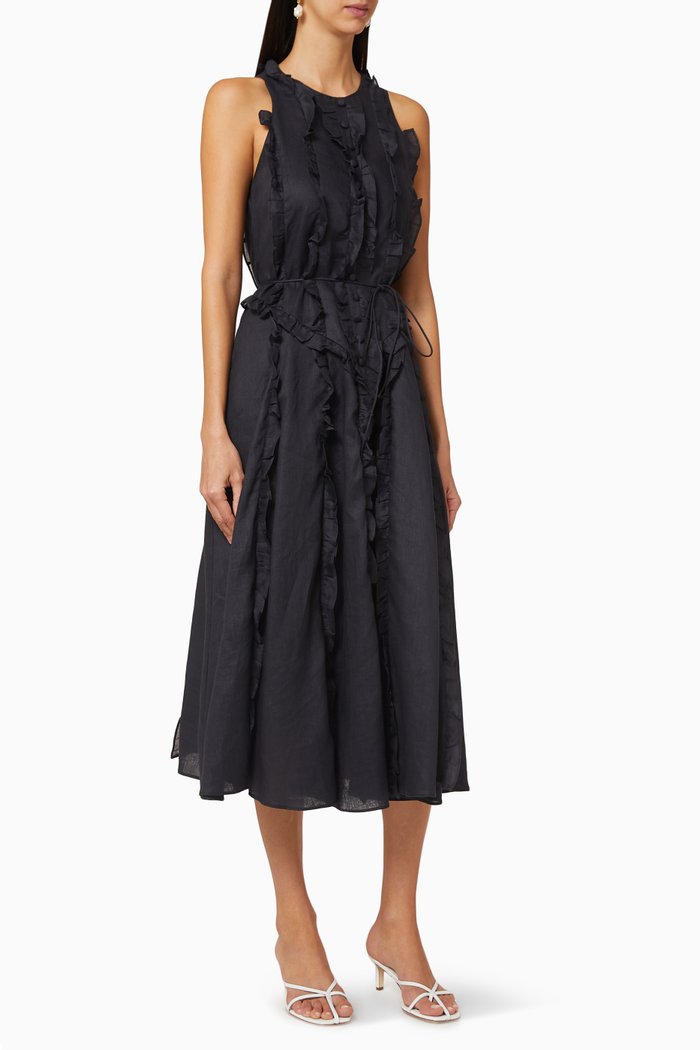 

Chloe Linen Ramie Midi Dress, Blue