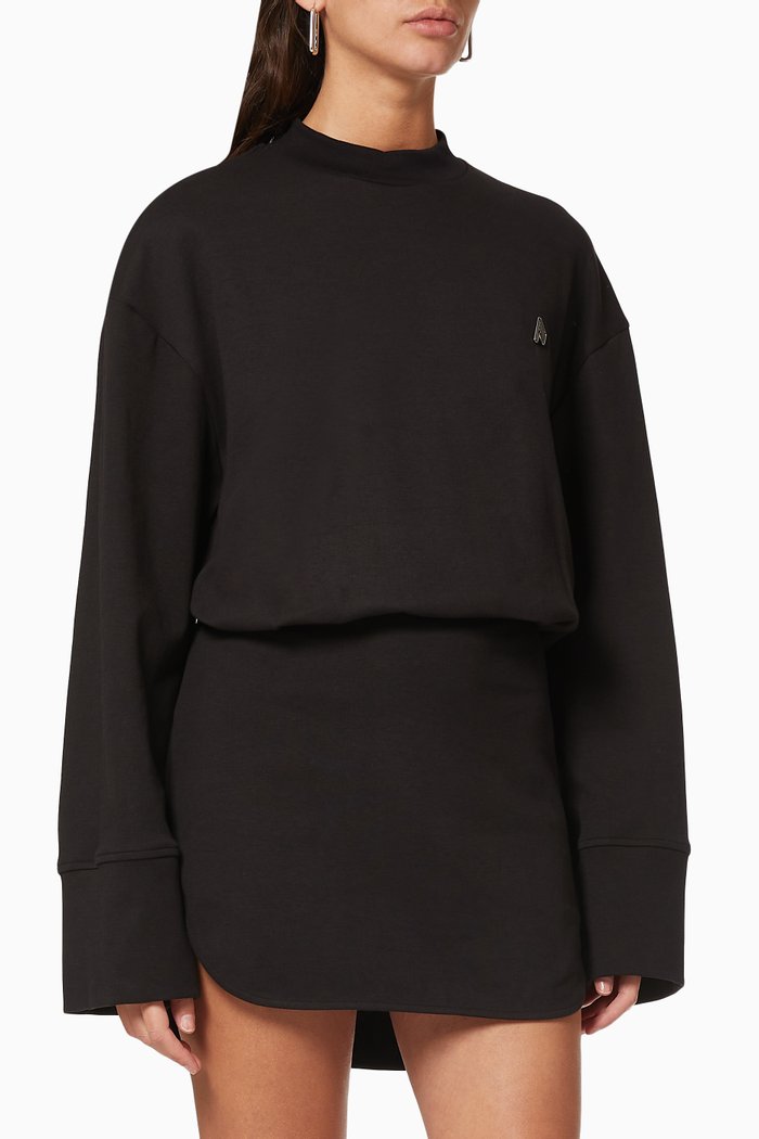 

Palmer Mini Dress in Cotton Jersey, Black