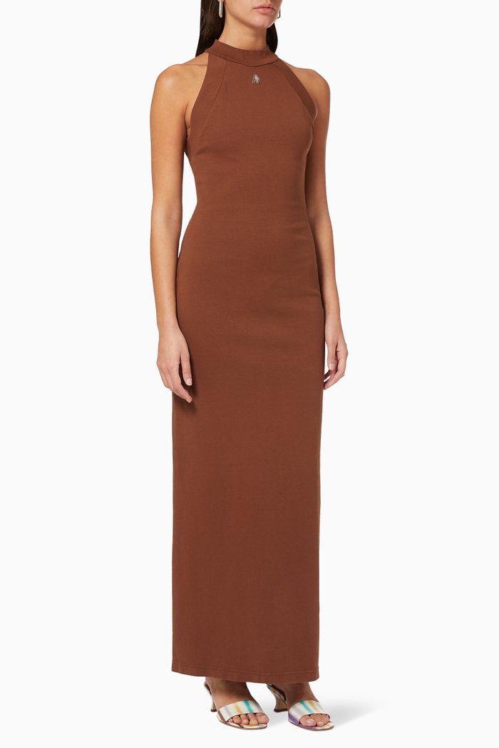 

Ema Maxi Dress in Cotton Fleece, Brown