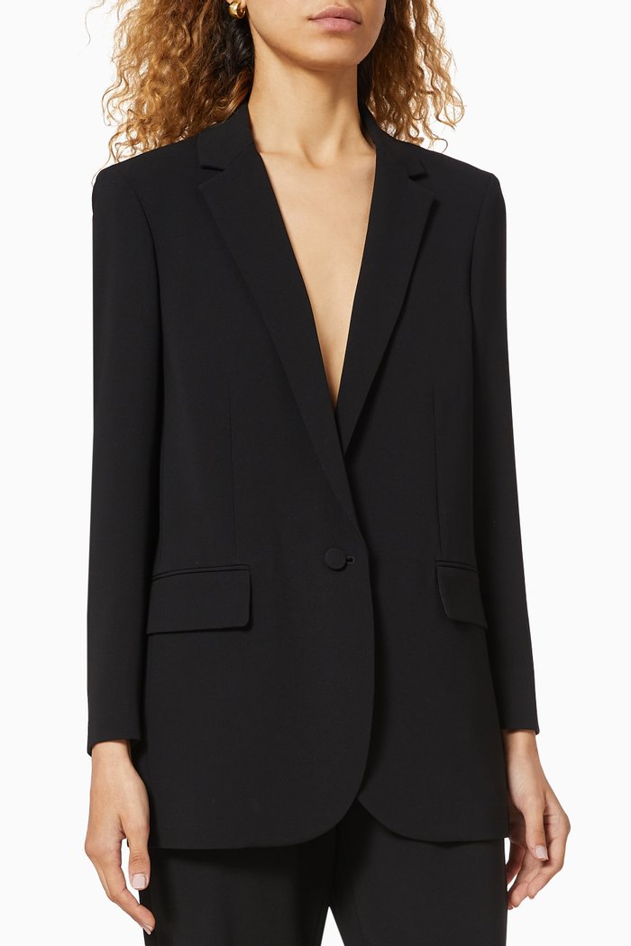 Wrinkle Resistant Crêpe Blazer, Black
