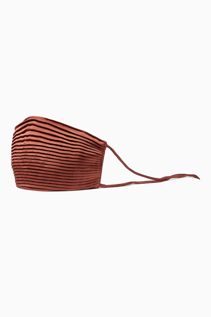 

Pleated Face Mask, Brown