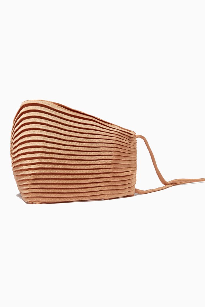 

Pleated Face Mask, Brown